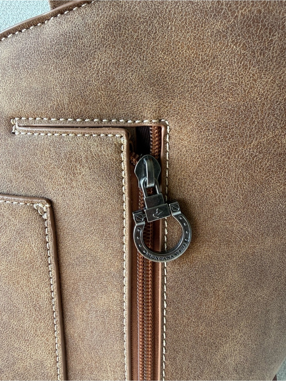 NEW with tags- Montana West Fringe Collection Concealed Carry Tote - Tan - Picture 9 of 11